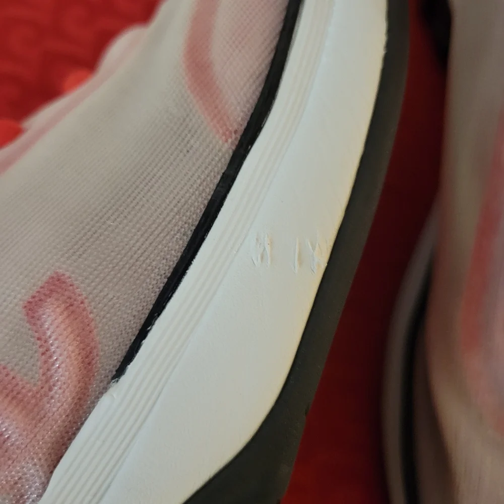 Authentic Chanel 19P Cruise Mesh & Lycra CC Logo Low-Top Sneakers White/Red - Picture 6 of 16